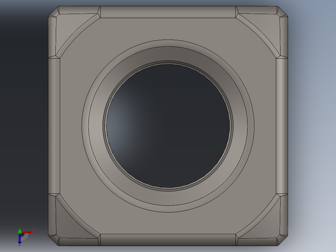 紧固件-Raw Steel SqNut 0.3750俯视图