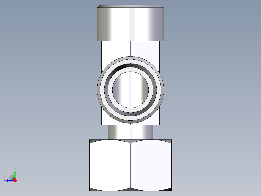 卡套式工业通用硬管接头EO_Standpipe_run_tee_EVL15LOMDCF右视图