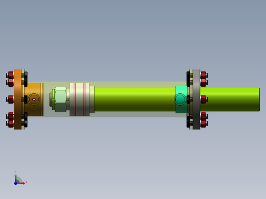 液压缸模型前视缩略图