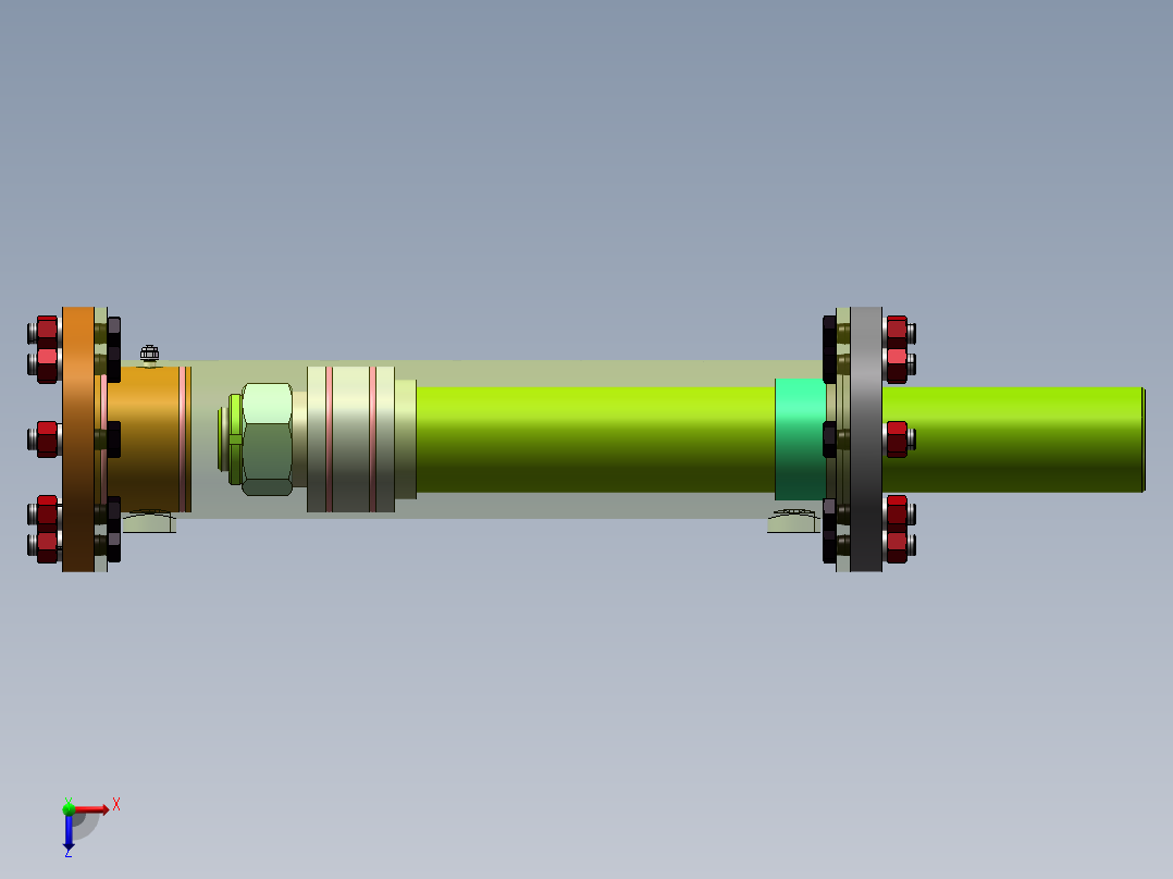 液压缸模型俯视图