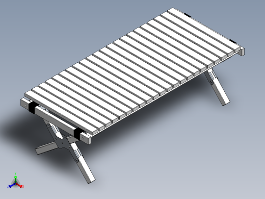 木制野营桌正等轴测缩略图