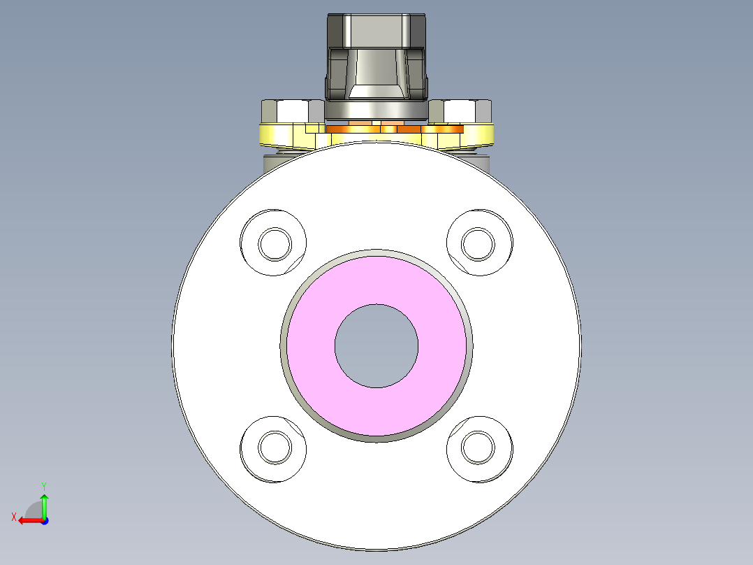 管道手动球阀-水管开关阀-手动阀门User Library-MD52C150DN20-2后视图