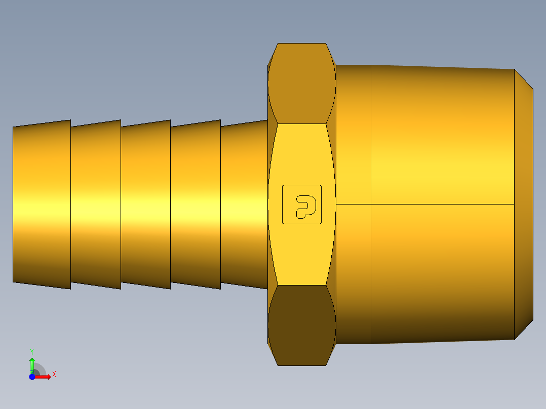倒齿式工业管接头Hose Barb to Male Pipe 125HBL-10-12前视图