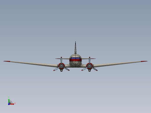 固定翼螺旋桨驱动客机前视缩略图