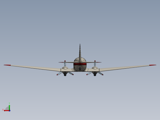 固定翼螺旋桨驱动客机后视缩略图