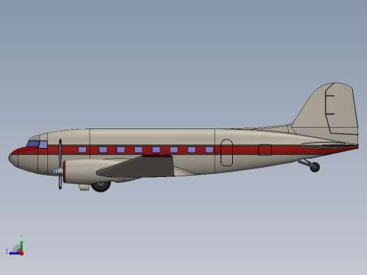 固定翼螺旋桨驱动客机右视缩略图