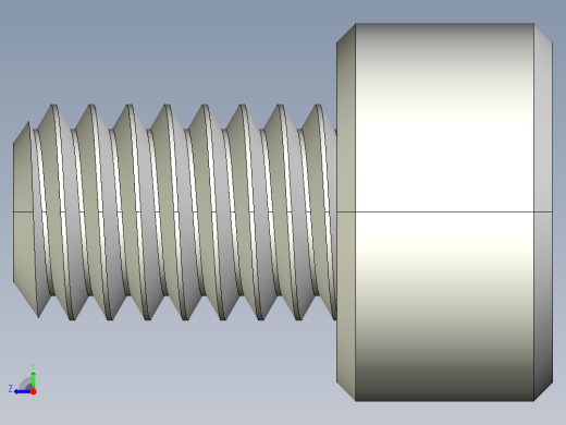 M4 x 0.7mm Thread 6mm LONG SOCKET HEAD CAP SCREW.IGS右视缩略图