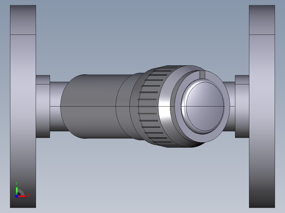6VROV 固定法兰止回阀PN10，钻 16前视图