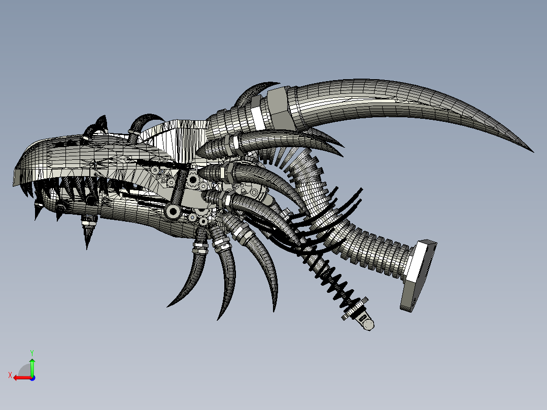 机械龙头后视图