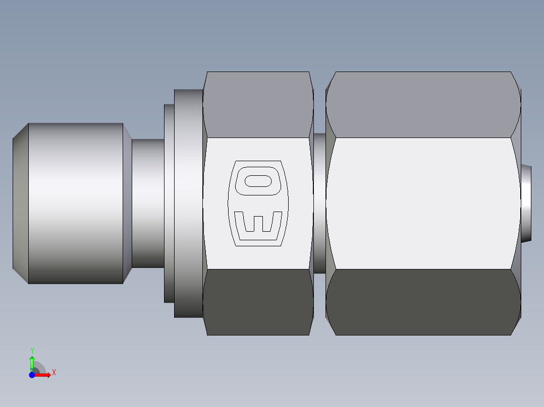 卡套式工业通用硬管接头EO_Swivel_connector_EGE06SMEDCF前视图