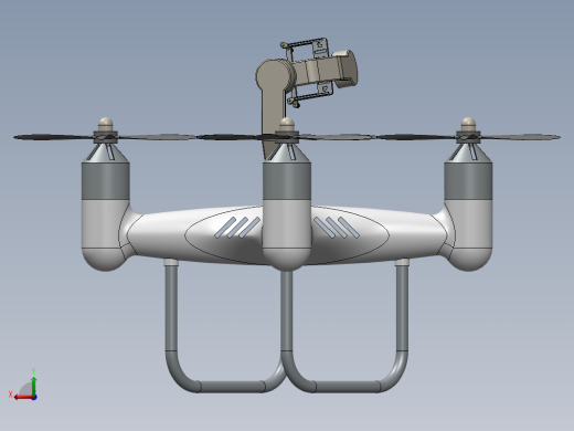 四旋翼无人机三维图sw后视缩略图