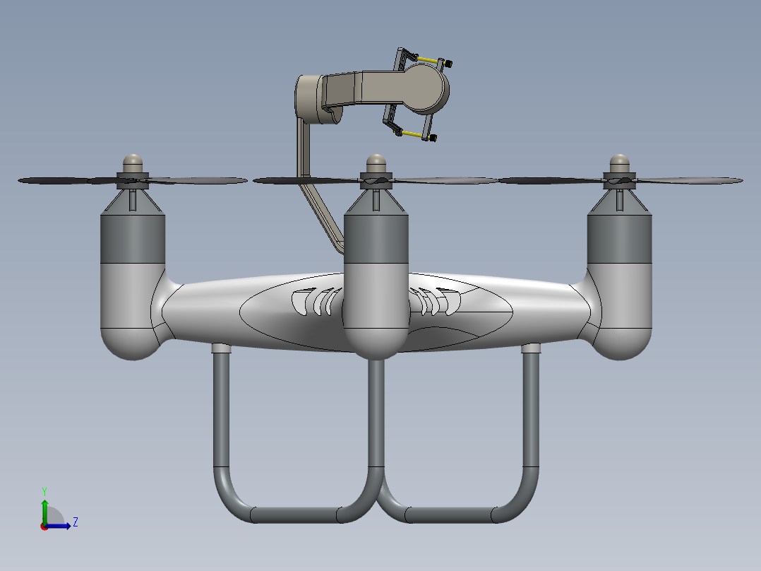 四旋翼无人机三维图sw左视图