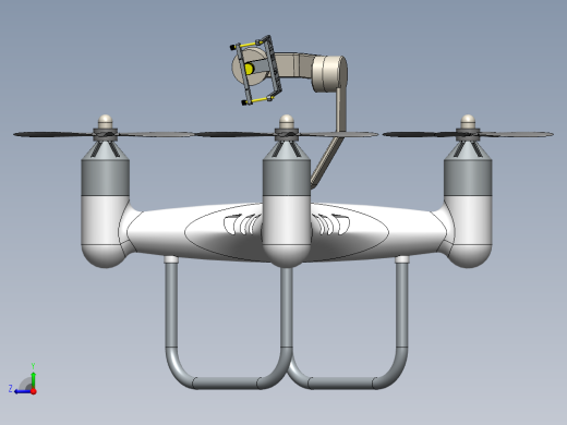 四旋翼无人机三维图sw右视缩略图