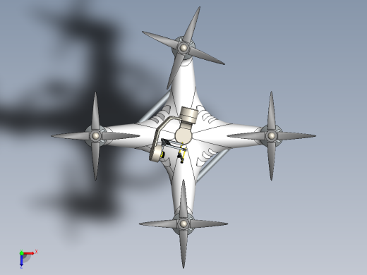 四旋翼无人机三维图sw俯视缩略图