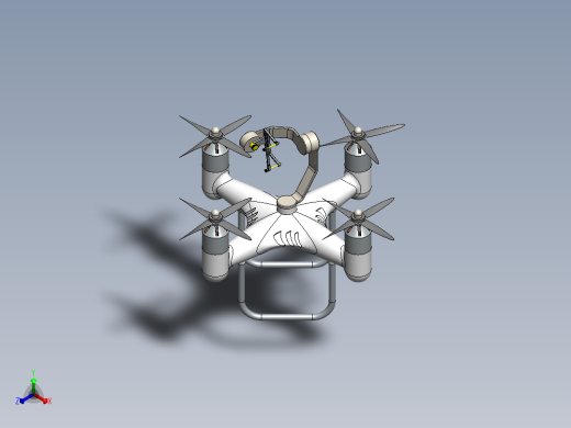 四旋翼无人机三维图sw正等轴测缩略图