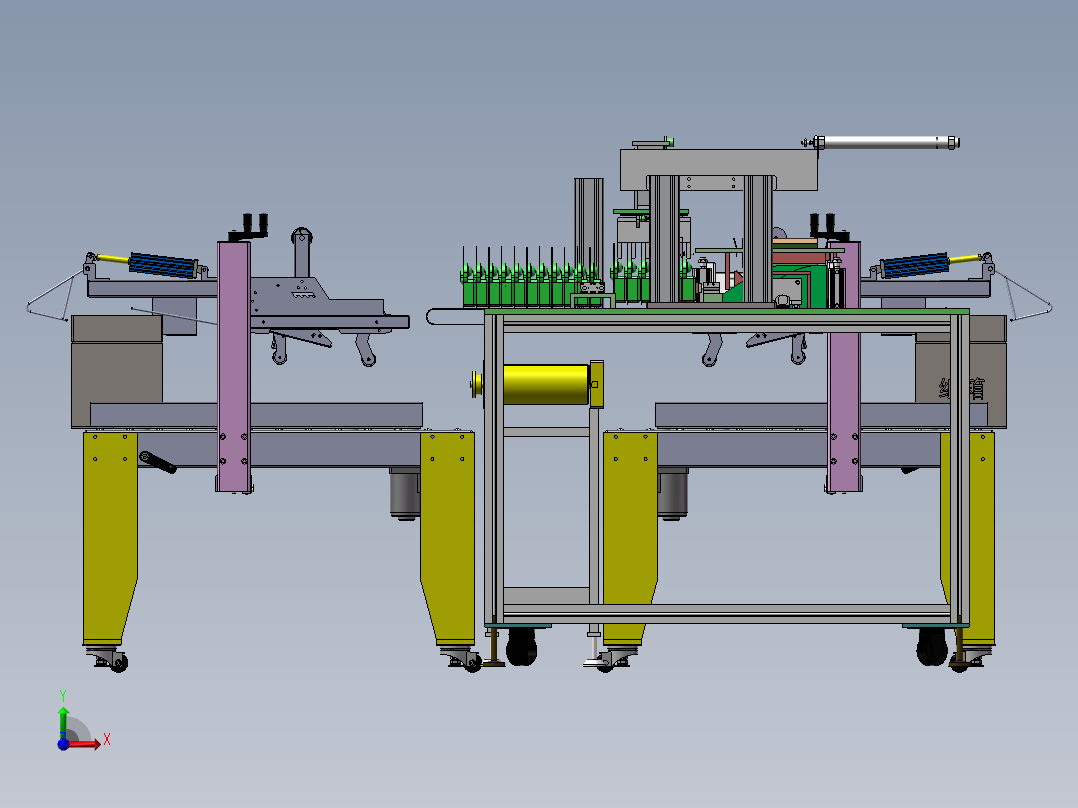 圆柱电池自动包装生产线sw17可编辑前视图