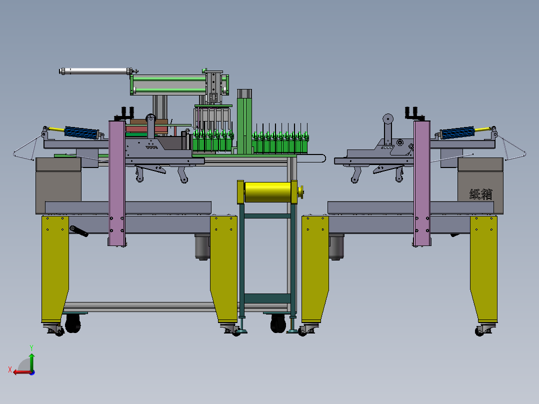 圆柱电池自动包装生产线sw17可编辑后视图