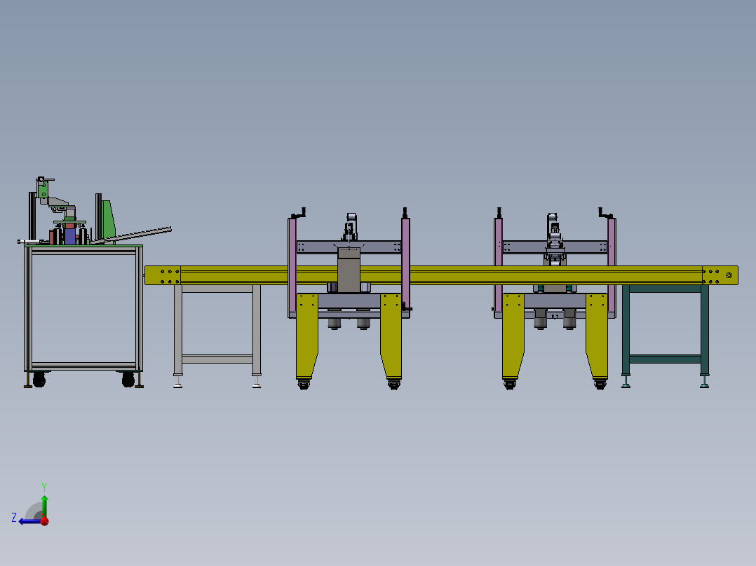 圆柱电池自动包装生产线sw17可编辑右视图