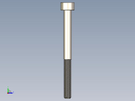Screw_DIN_912_M4x45_A2.STEP公制内六角螺钉左视缩略图