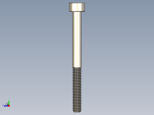 Screw_DIN_912_M4x45_A2.STEP公制内六角螺钉右视缩略图