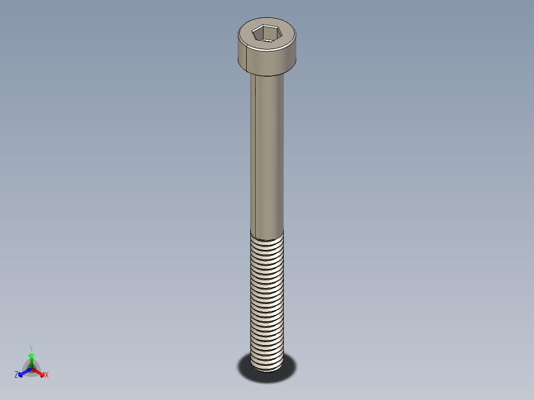 Screw_DIN_912_M4x45_A2.STEP公制内六角螺钉正等轴测图