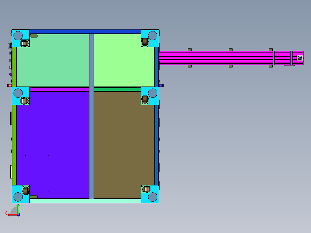 机壳自动锁螺丝装置后视图