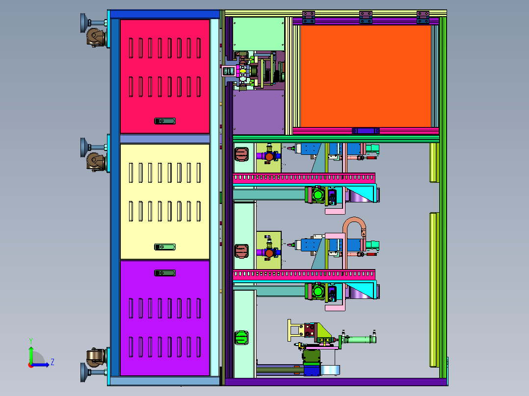 机壳自动锁螺丝装置左视图