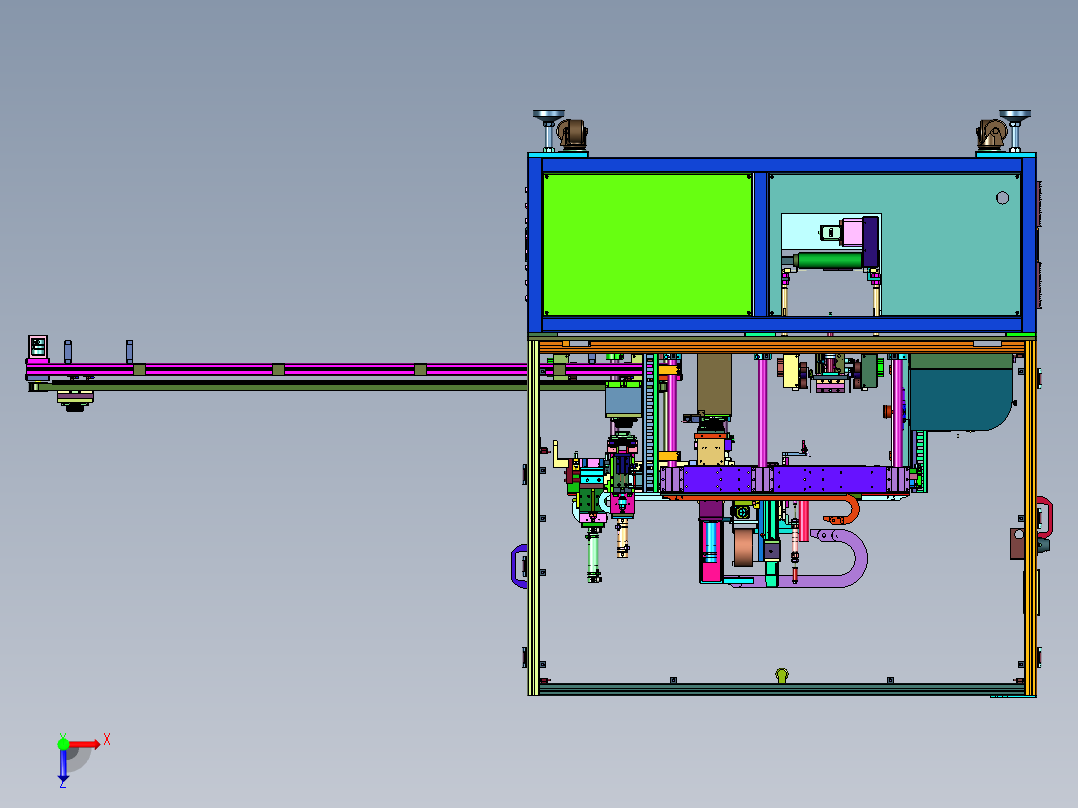 机壳自动锁螺丝装置俯视图