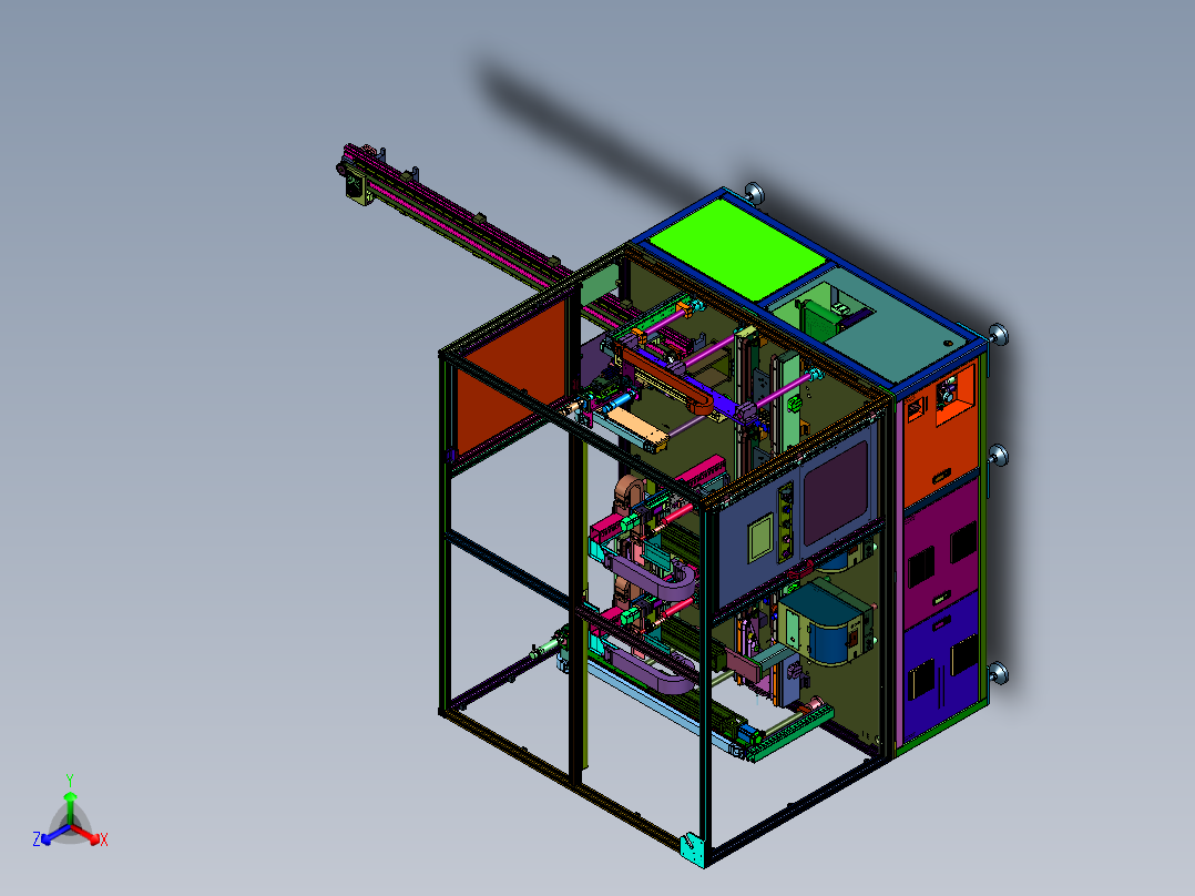 机壳自动锁螺丝装置正等轴测图