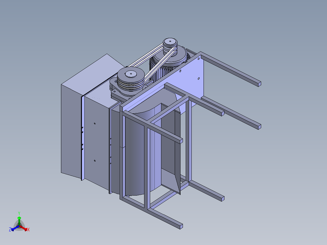 马铃薯磨浆机正等轴测图