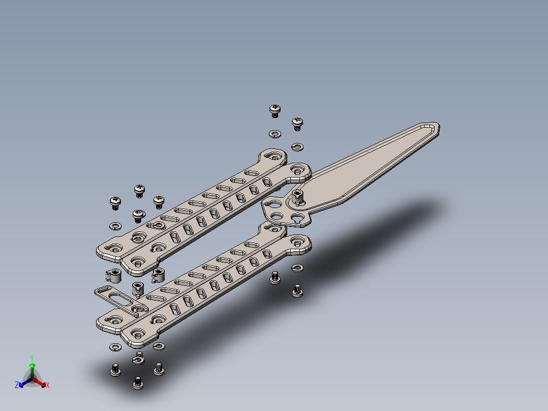 折叠刀、刀 (12)正等轴测图