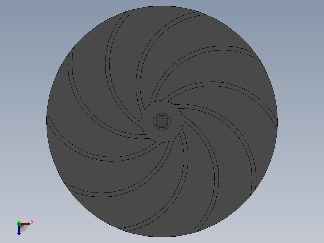 家用鼓风机叶轮俯视图