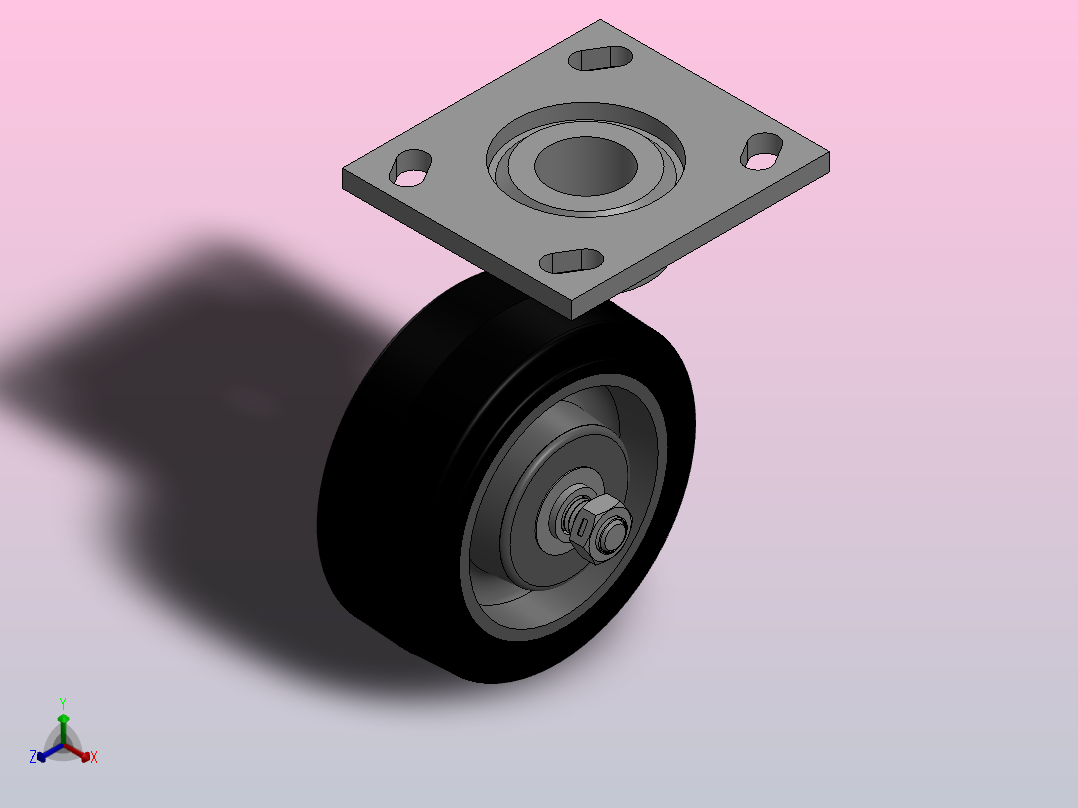 脚轮Colson-6_05289_459_2 MTG1正等轴测图