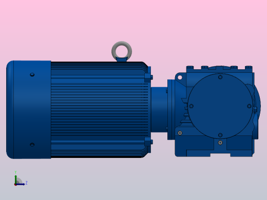 SF47法兰轴伸式安装斜齿-蜗轮蜗杆减速机SF47-Y1.5-4P-14.52-M1-0°-B左视缩略图