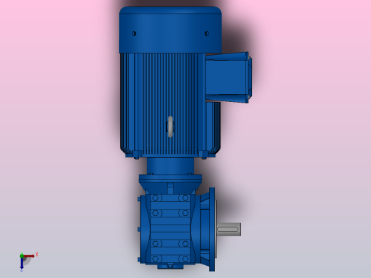 SF47法兰轴伸式安装斜齿-蜗轮蜗杆减速机SF47-Y1.5-4P-14.52-M1-0°-B俯视缩略图
