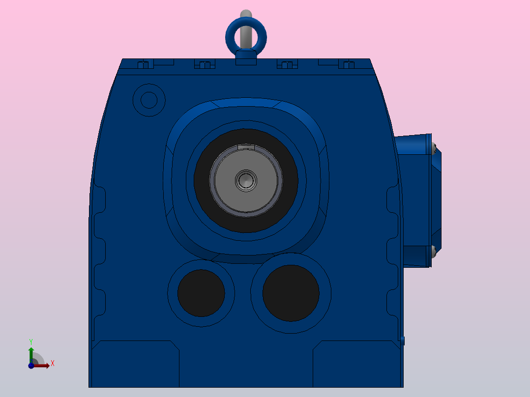 R147底脚轴伸式安装斜齿轮减速机R147-YVB37-4P-225S-M1-0°前视图