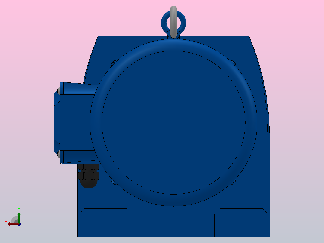 R147底脚轴伸式安装斜齿轮减速机R147-YVB37-4P-225S-M1-0°后视图