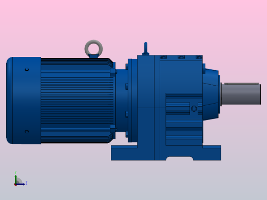 R147底脚轴伸式安装斜齿轮减速机R147-YVB37-4P-225S-M1-0°左视缩略图