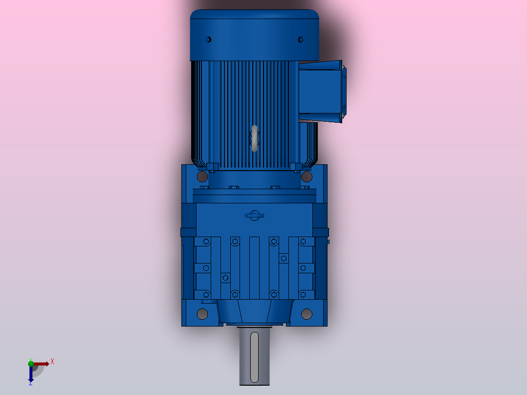 R147底脚轴伸式安装斜齿轮减速机R147-YVB37-4P-225S-M1-0°俯视图
