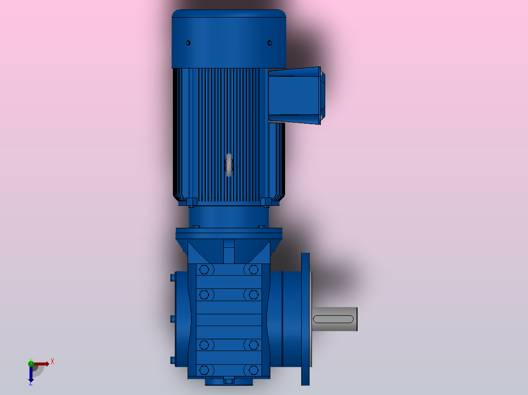 SF77法兰轴伸式安装斜齿-蜗轮蜗杆减速机SF77-YV3-4P-27.75-M1-0°-A俯视图