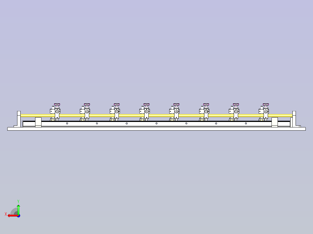 一款铝模板焊接工装夹具后视图