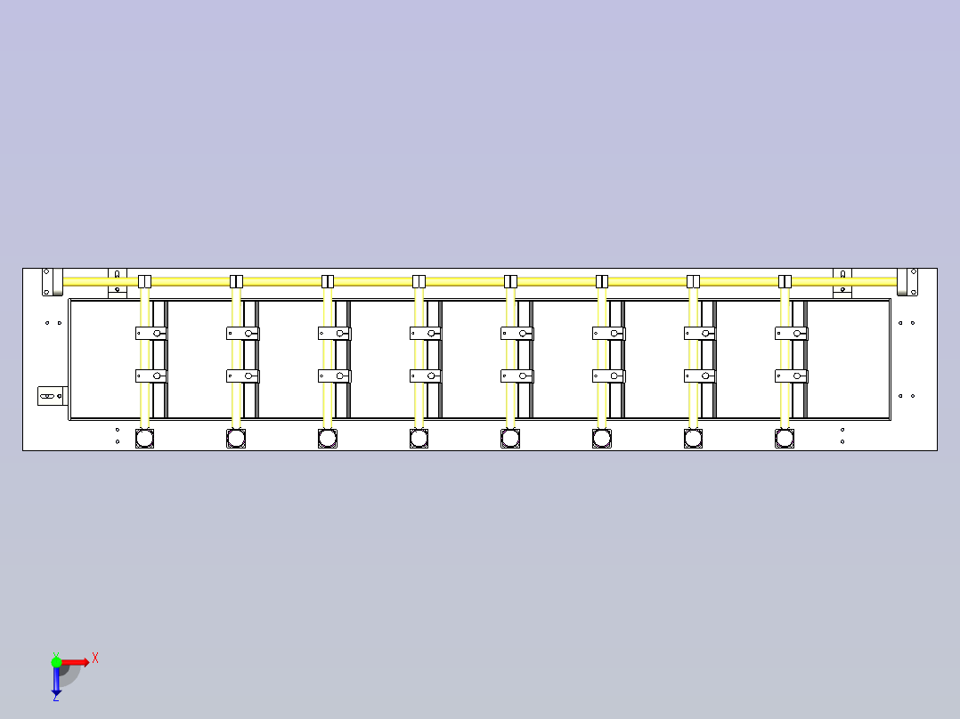 一款铝模板焊接工装夹具俯视图
