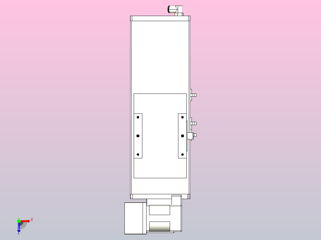 MCB14无尘皮带滑台[MCB14-L40-100-LU-P20-C3]俯视图