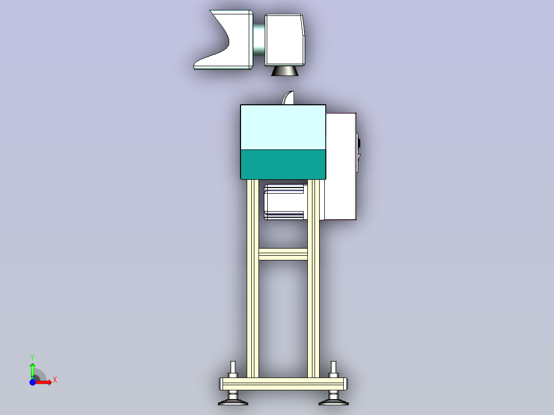 桌角防护软胶喷码线、链条输送激光打码设备前视图