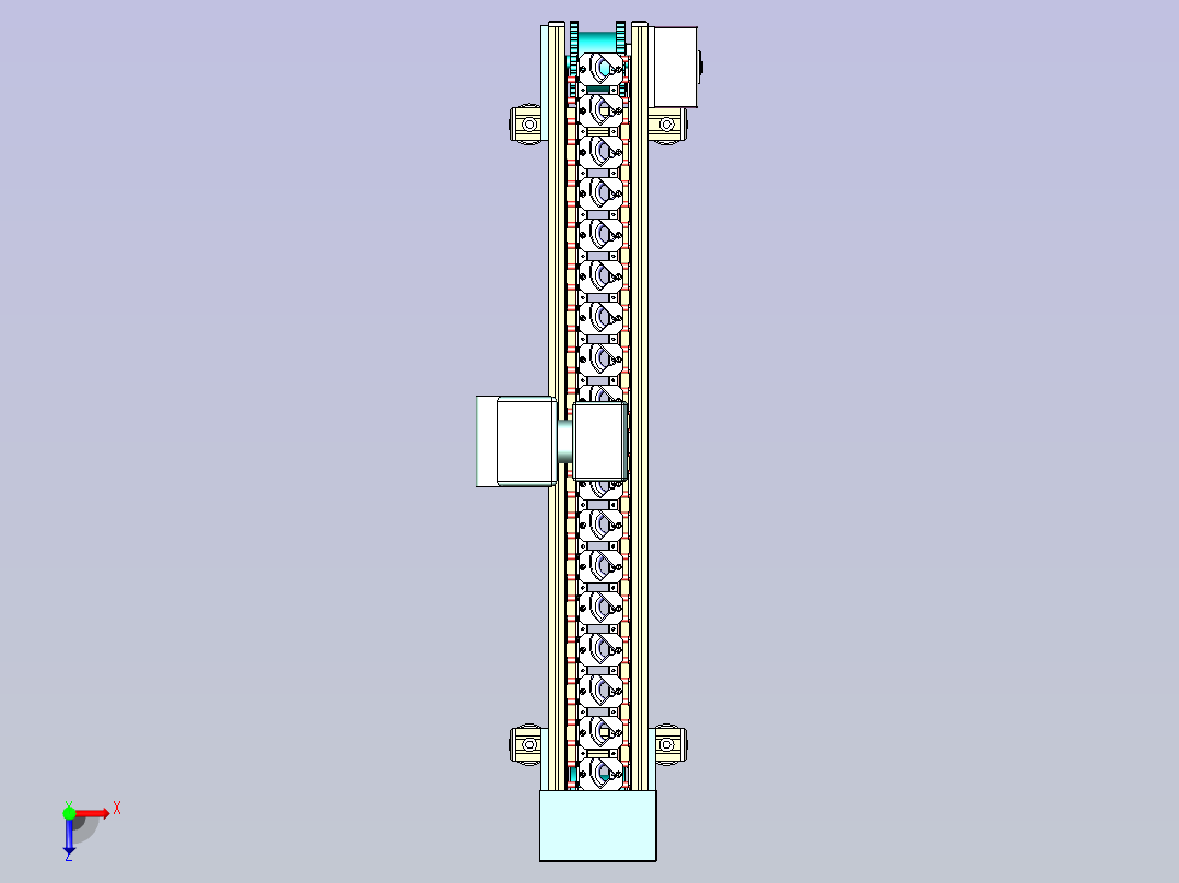 桌角防护软胶喷码线、链条输送激光打码设备俯视图
