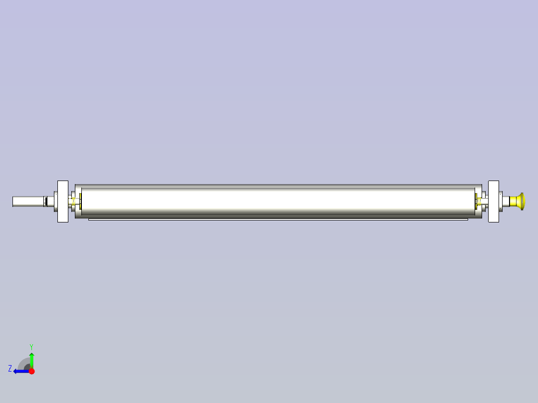 一款装卸式自由滚轮3D模型右视图