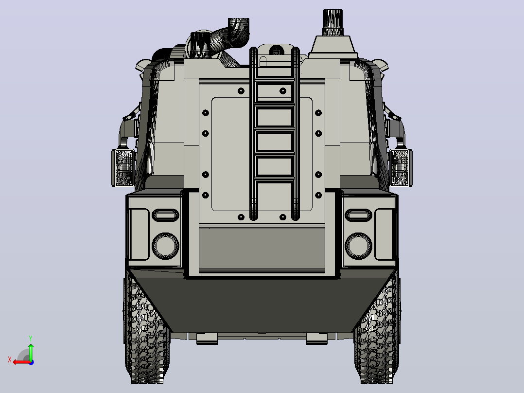 6x6消防车后视图