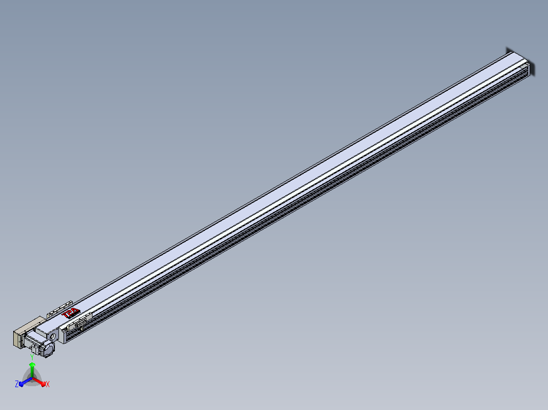 皮带直线轴半封闭可选导轨TPA-HNB-120D-110-L2350-ML-C-P40-N3正等轴测图