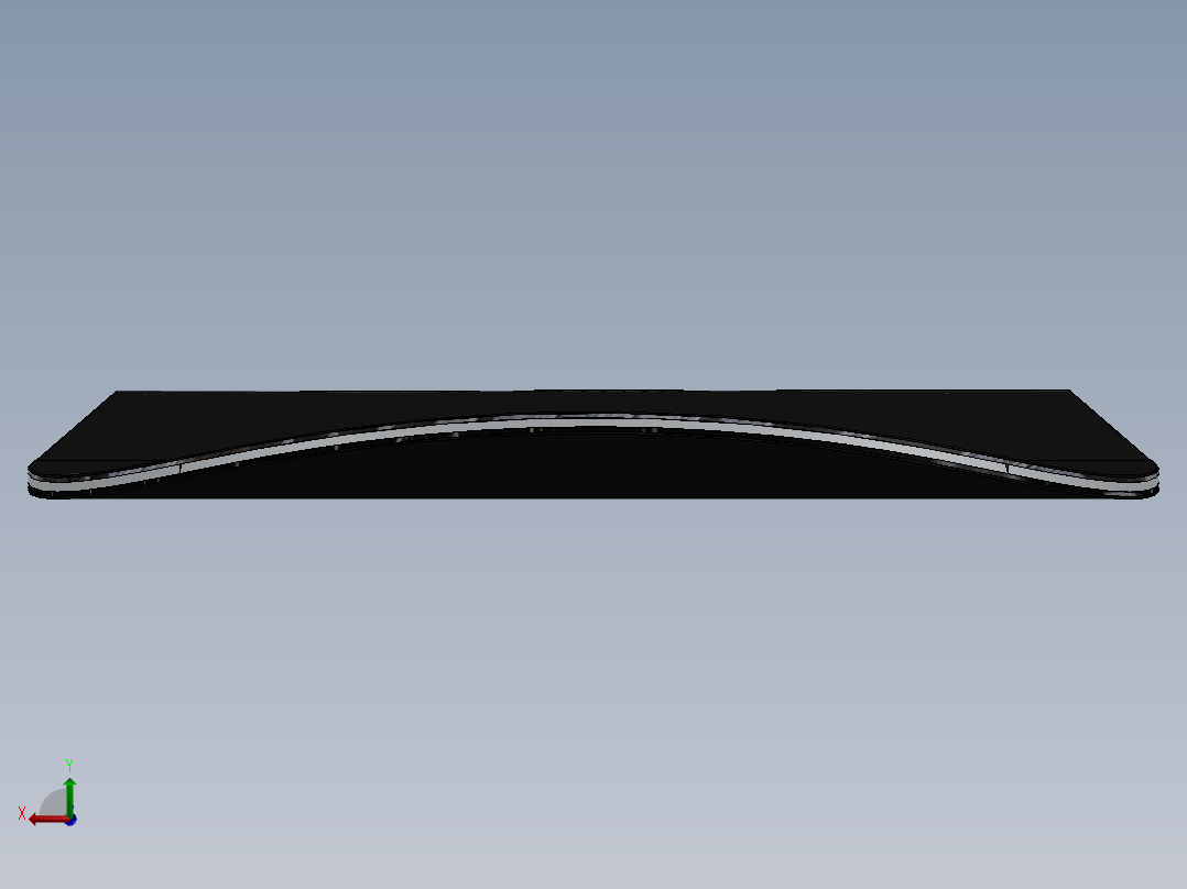 SolidWorks 滑雪板设计图纸后视图