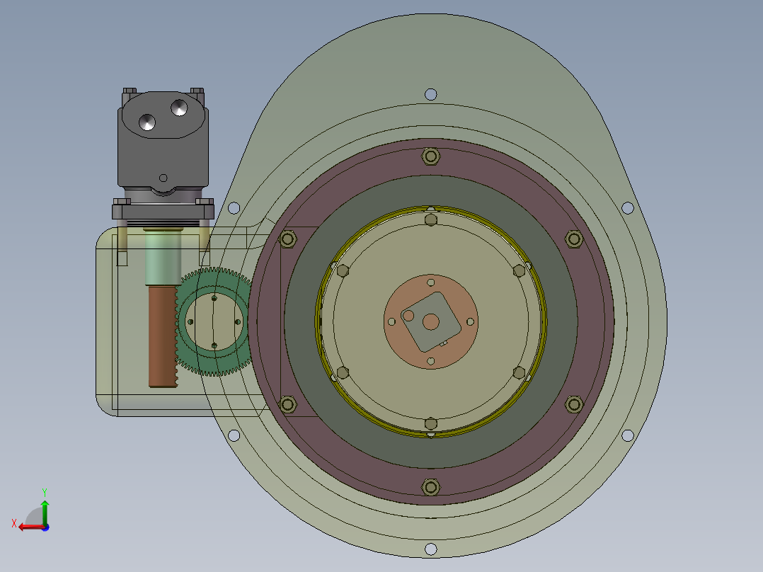 数控机床分度工作台的设计（全部结清）后视图